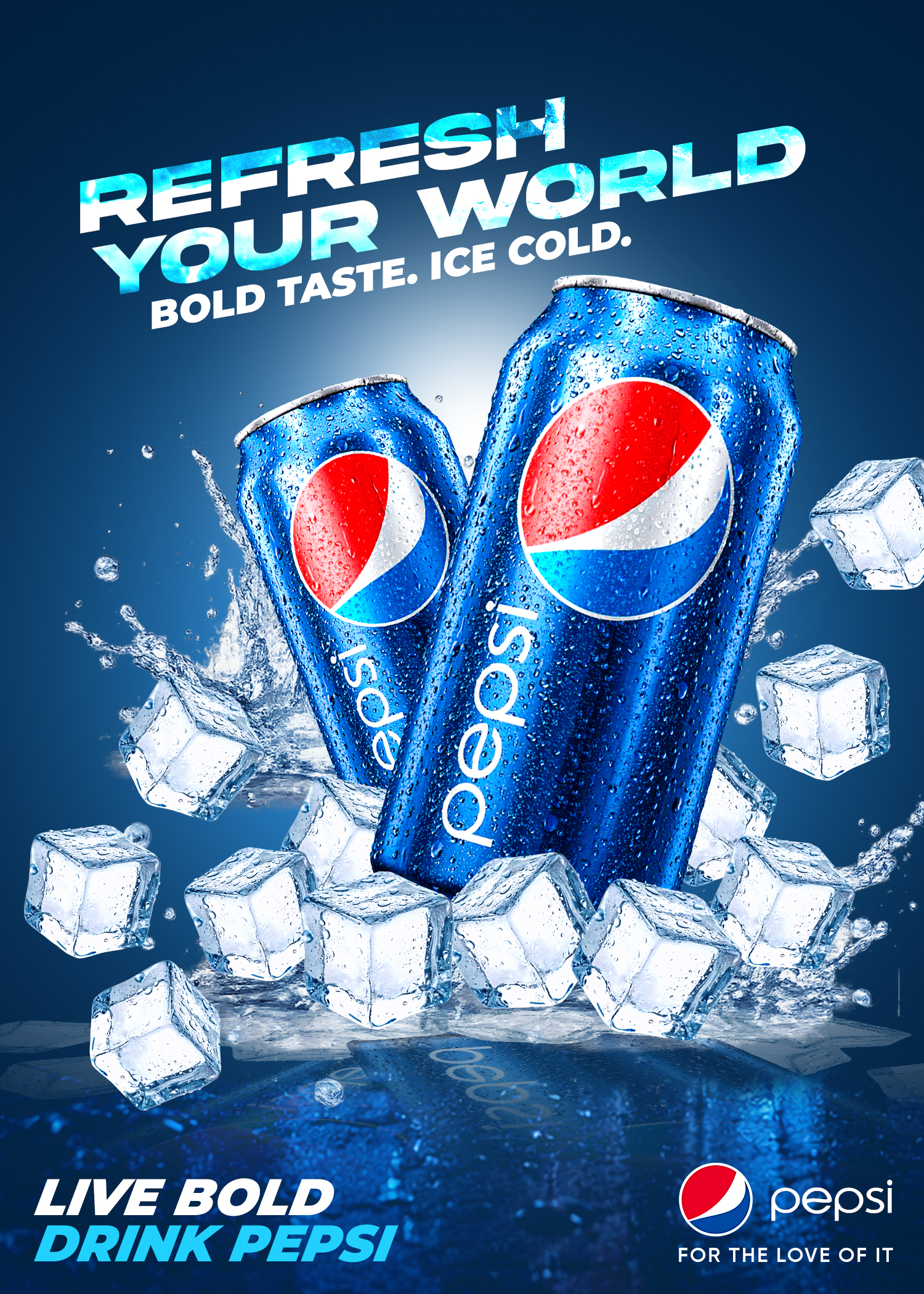 Ice Blast Pepsi Ad Template PSD | getvik
